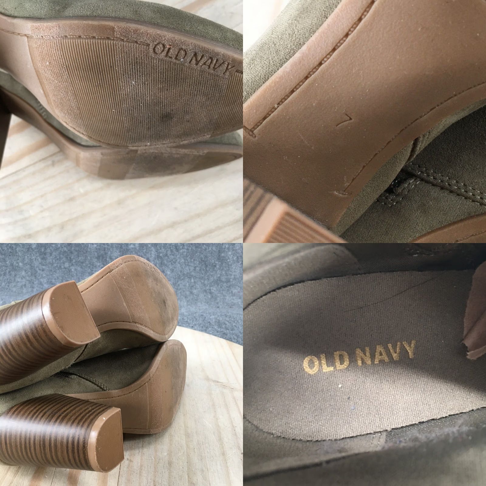 Old Navy Old Navy Boots Womens 7 Ankle Booties Heels Casual Green Fabric Side Zipper Size US 7 / IT 37 - 9 Thumbnail