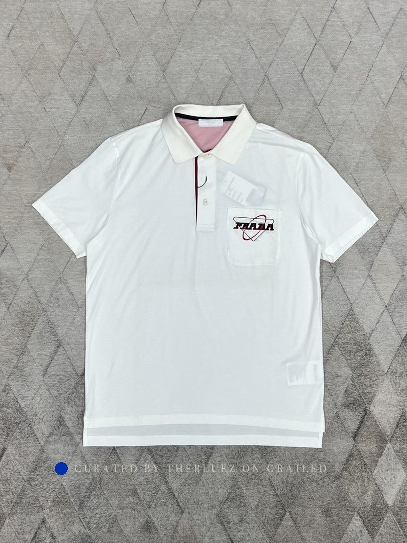 Prada Classic Graphic Polo in White Size US L / EU 52-54 / 3 - 1 Thumbnail
