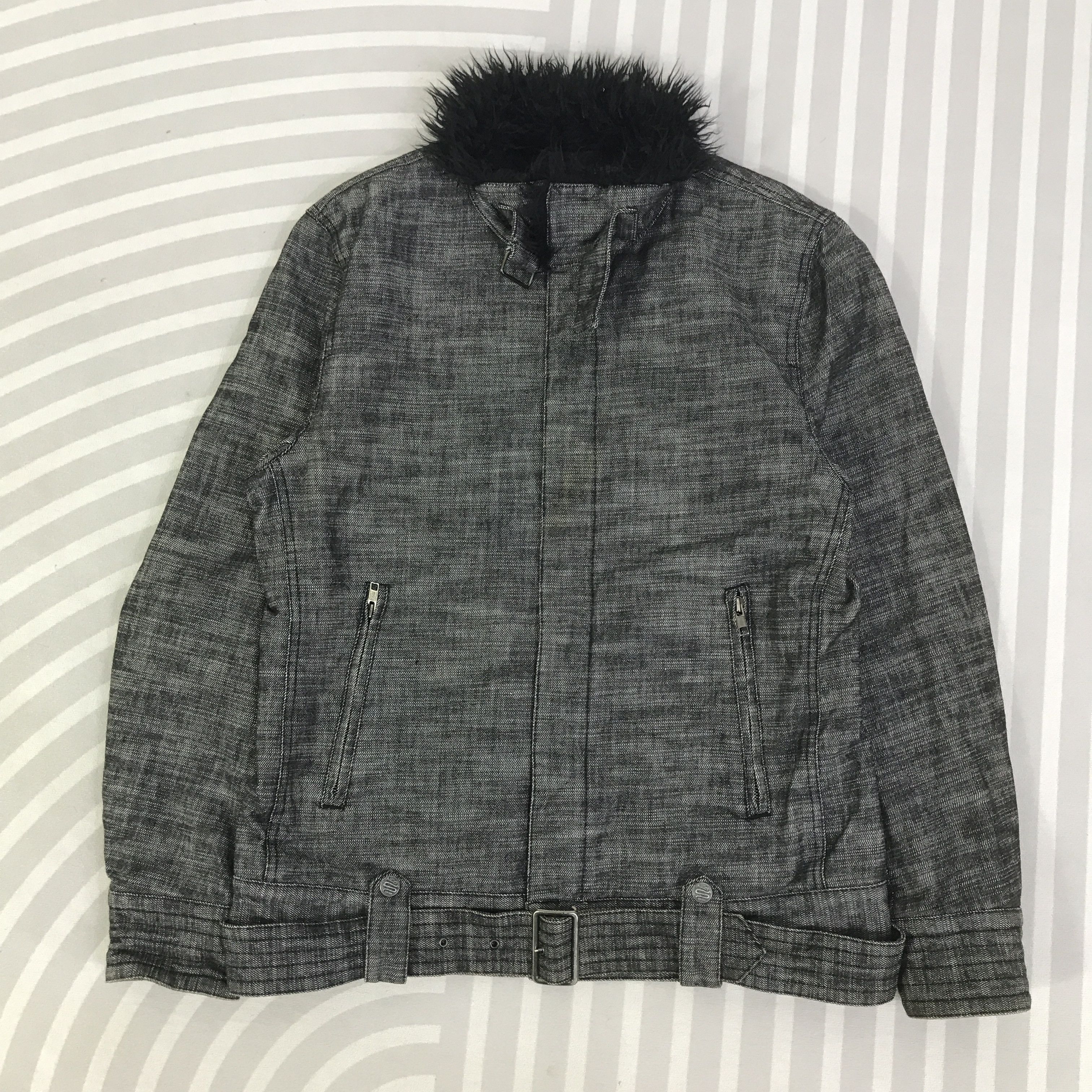 Schlussel Vintage Schlussel Black Denim punk design Jacket K125B14 Size US L / EU 52-54 / 3 - 1 Thumbnail