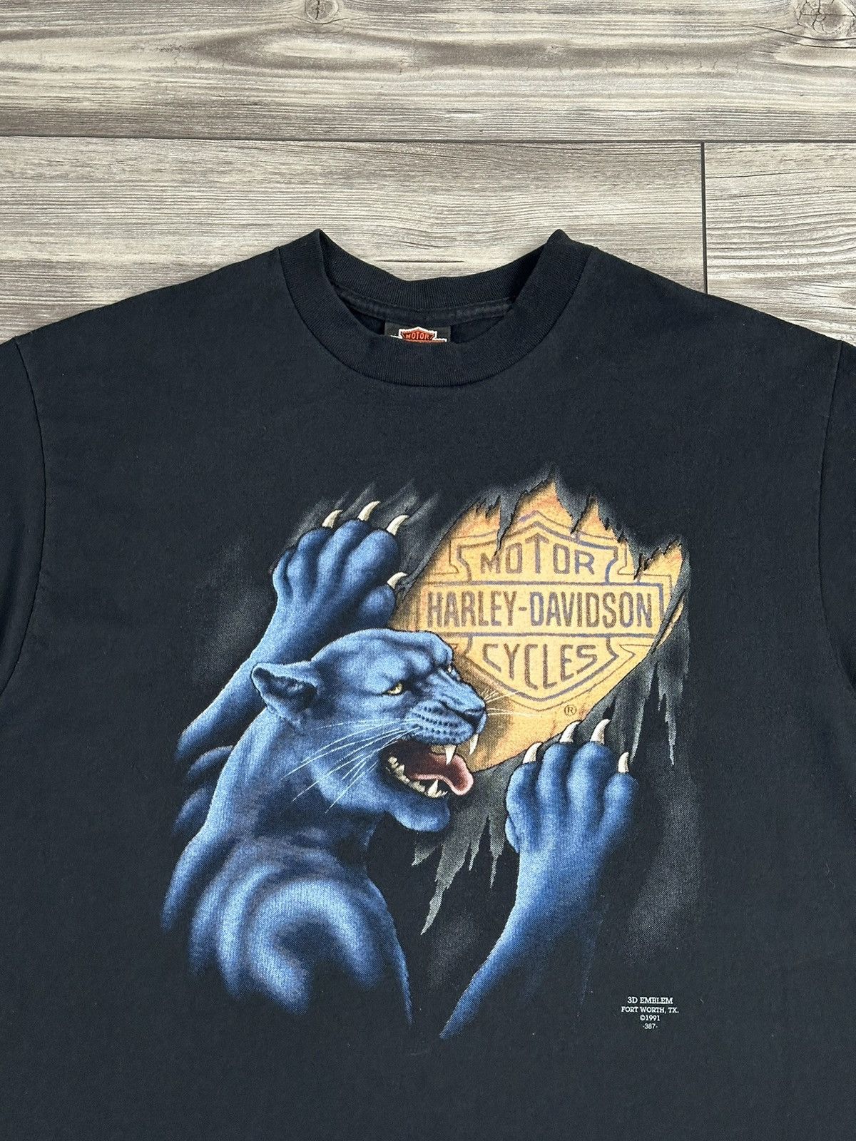 Harley Davidson Vintage 90’s Harley Davidson 3D Emblem Panther T Shirt Size US XL / EU 56 / 4 - 3 Thumbnail