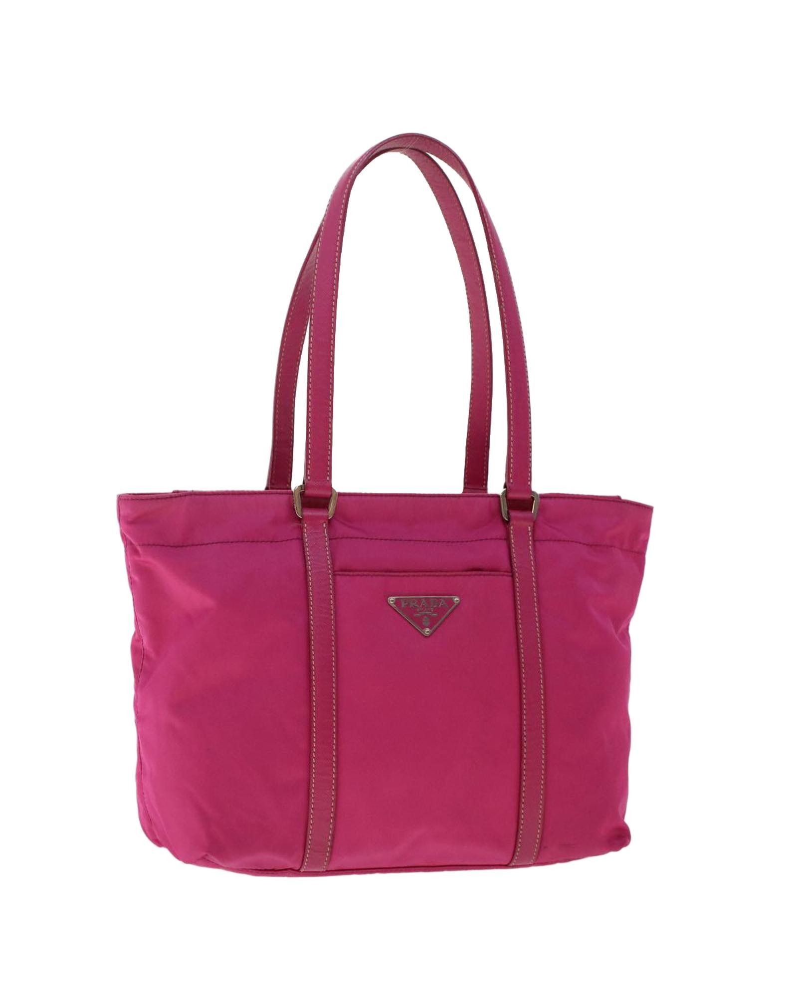 image of Prada Tessuto Tote Bag - Pink Synthetic Material, Women's
