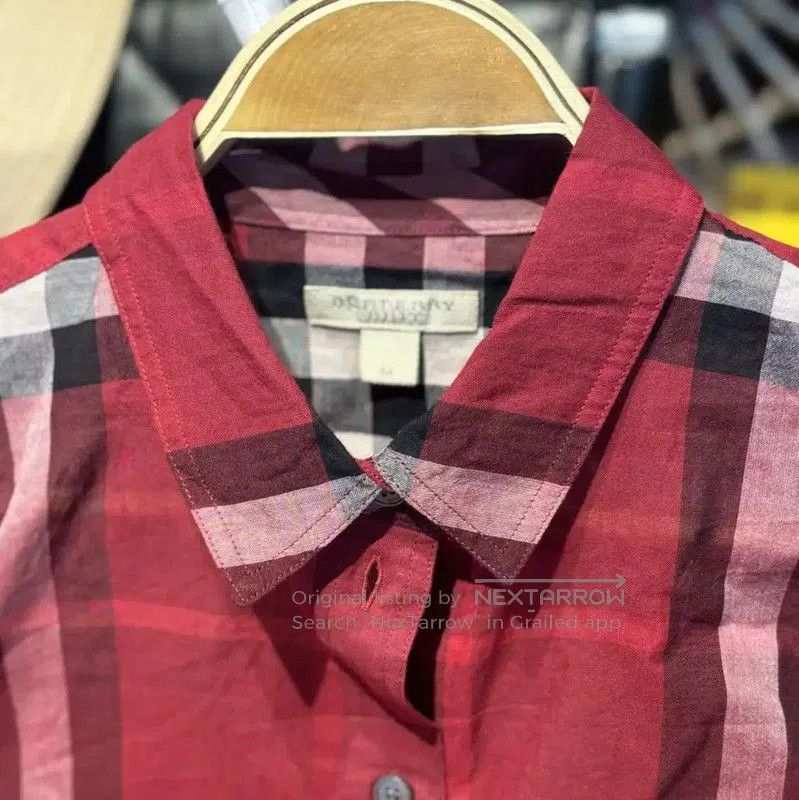 Burberry Burberry Red Check Cotton Shirt for Women. Size M / US 6-8 / IT 42-44 - 4 Thumbnail