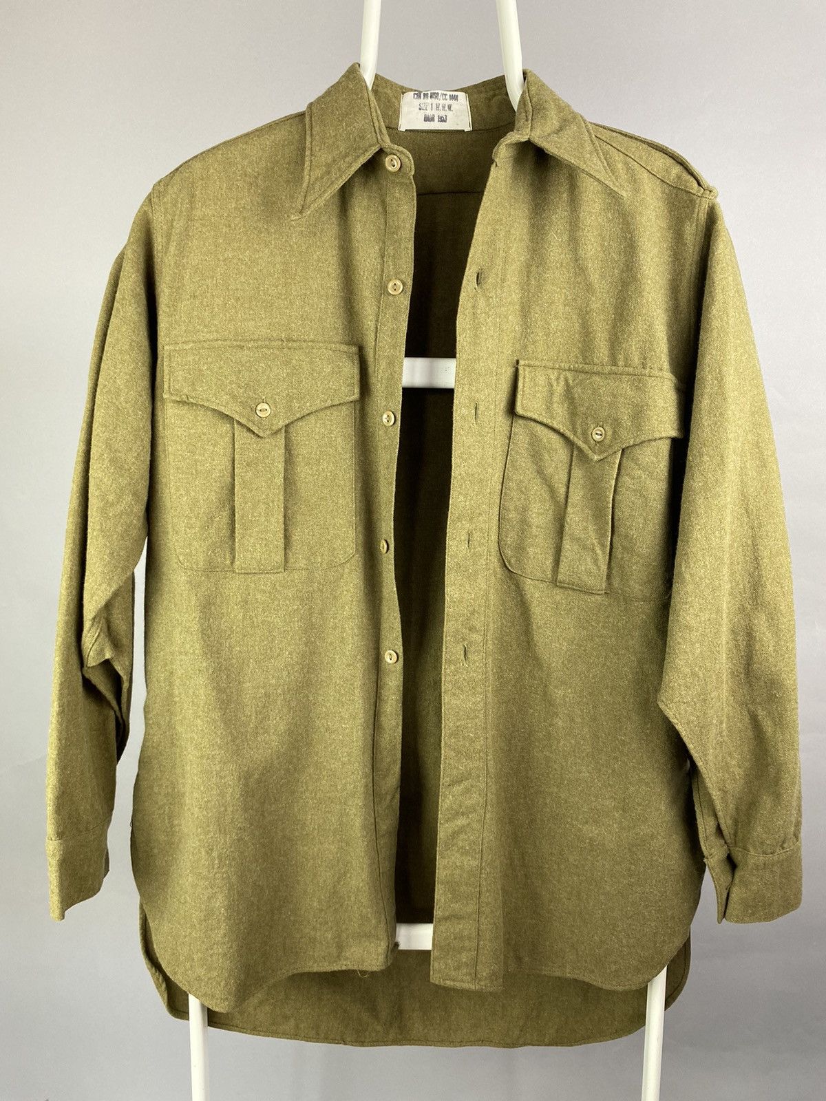 Vintage Vintage 1953 British Army Wool Field Shirt - Size 1 Size US M / EU 48-50 / 2 - 8 Thumbnail