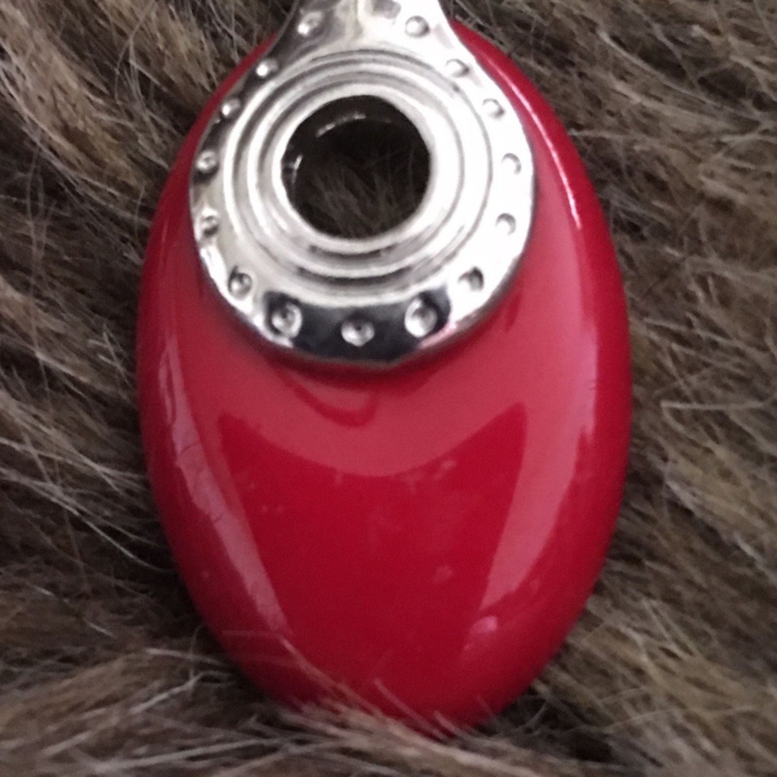 Jewelry Red disc silver tone setting fish hook earrings Size ONE SIZE - 2 Thumbnail