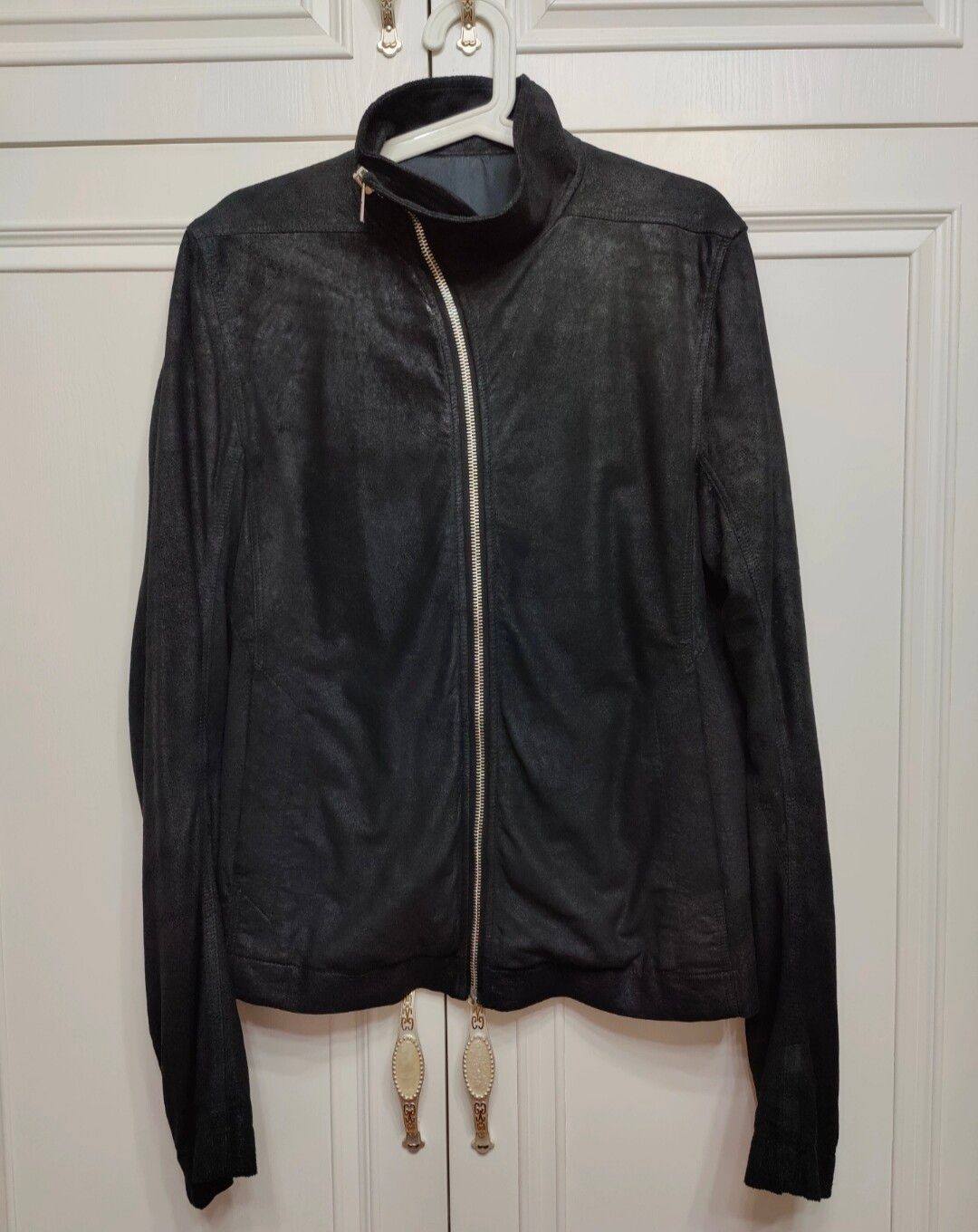 Pre-owned Rick Owens Mollinos Leather Jacket In Black