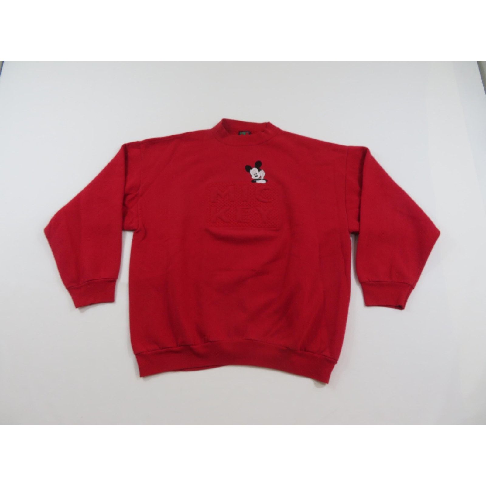Mickey Unlimited Mickey Mouse Sweatshirt, Jerry Leigh, Red Embossed XL 1990s Size US XL / EU 56 / 4 - 1 Thumbnail