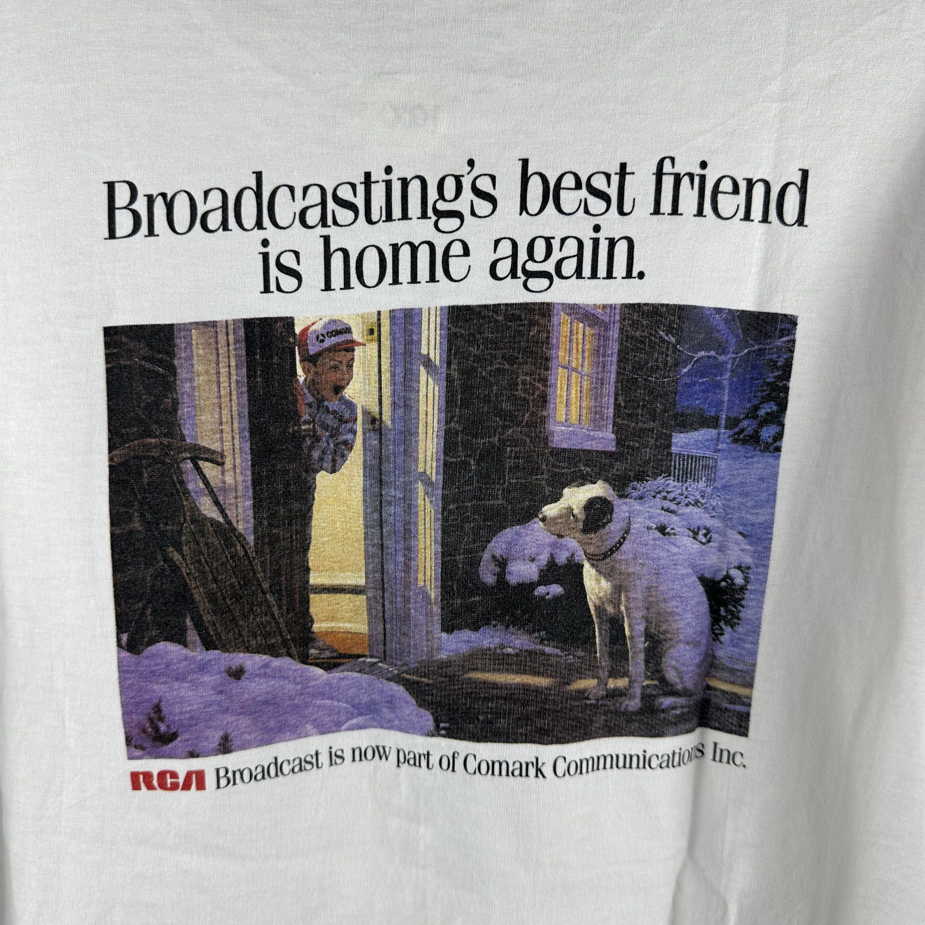 Vintage 90s RCA Radio Broadcasting's Best Friend is Home Again Tee Size US L / EU 52-54 / 3 - 4 Thumbnail