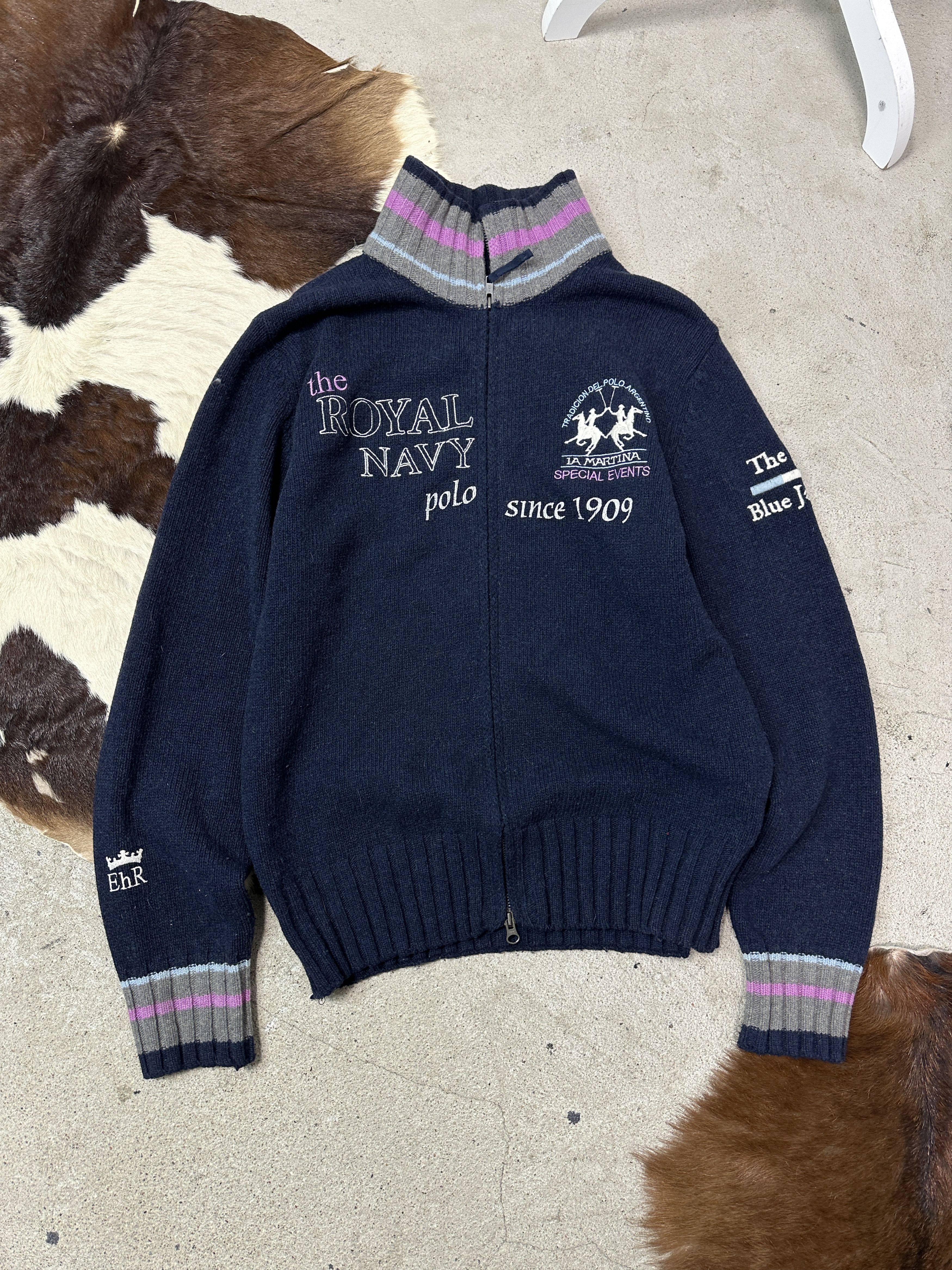 La Martina Vintage Woolen Streetwear La Martina Polo Zip Sweater Y2K Size US L / EU 52-54 / 3 - 2 Thumbnail