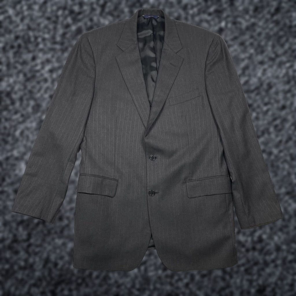 Brooks Brothers Loro Piana Mens Blazer Suit Jacket 42L Gray Striped Wool Single-Breasted