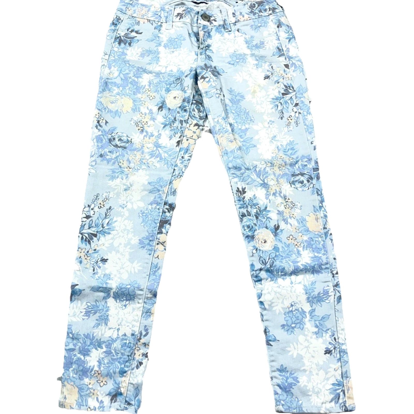 American Eagle Outfitters American Eagle Outfitters Jegging Jeans Womens Blue Floral 4 Short 27in Inseam Denim Stretch Pants Jeans Size 27" / US 4 / IT 40 - 2 Thumbnail