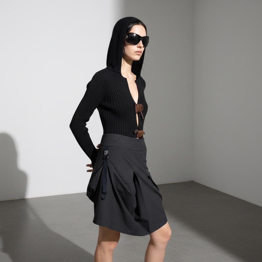 Cop Copine The Cop Copine Half Pleated Draped Archive Skirt Size 28" / US 6 / IT 42 - 3 Thumbnail