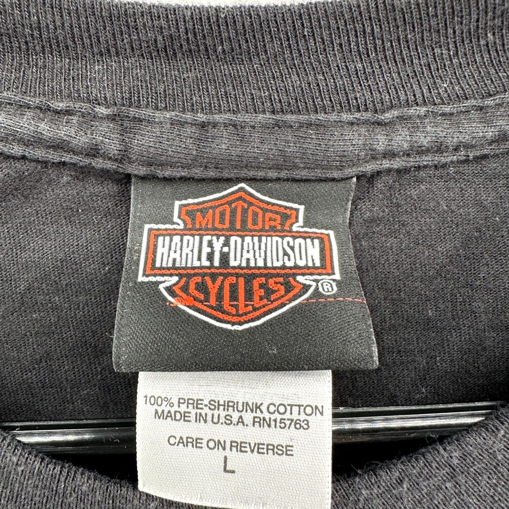 Harley Davidson Harley-Davidson T-Shirt Black Mens Large Crew Neck Pullover Shirt Cotton Short Sleeve Motorcycle Easy Care Regular Fit Regular USA Vintage: No Size US L / EU 52-54 / 3 - 6 Thumbnail