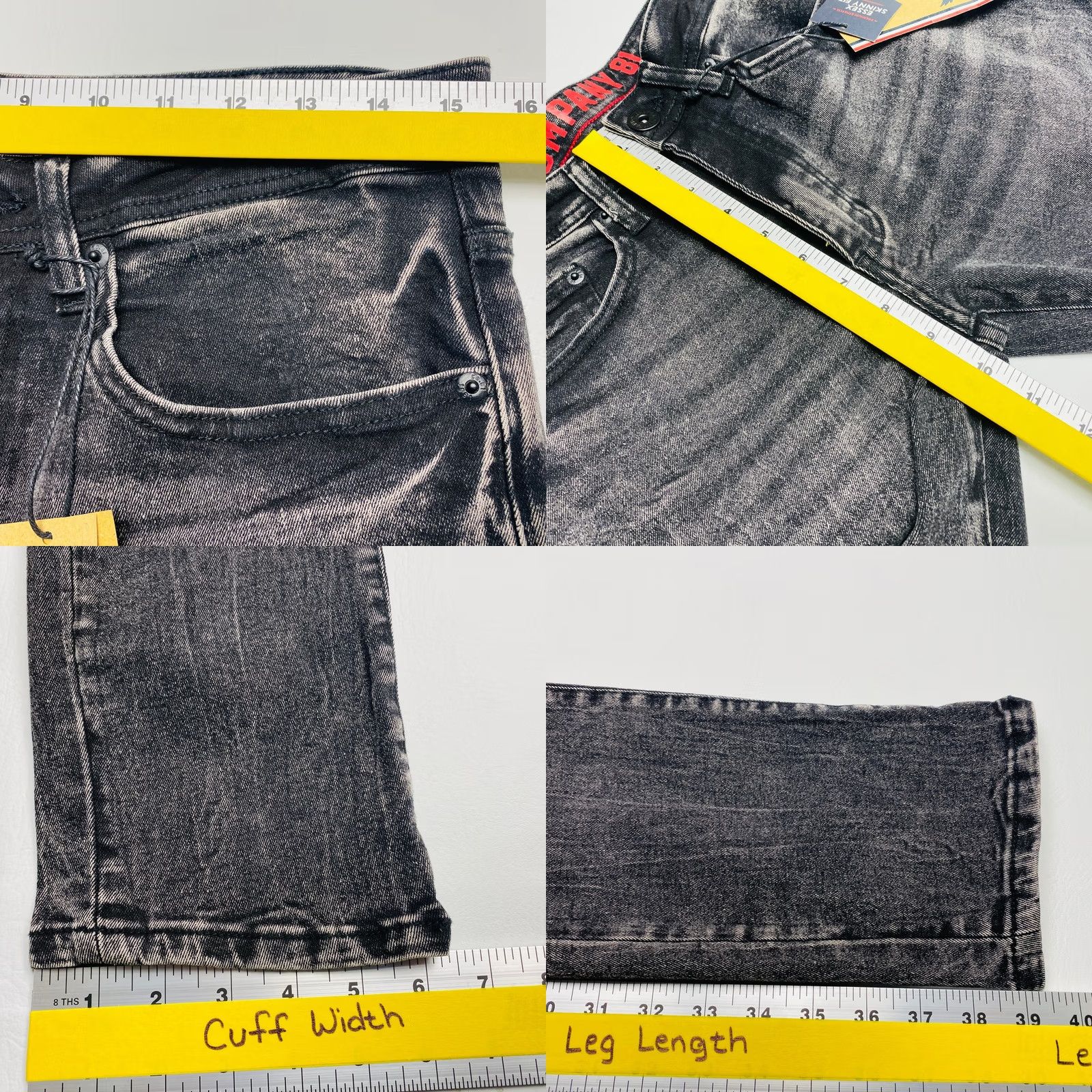 Denime Company 81 Jeans Mens 29x30 Black Denim Cotton Straight 90s Stretch Y2K NEW Size US 29 - 9 Thumbnail