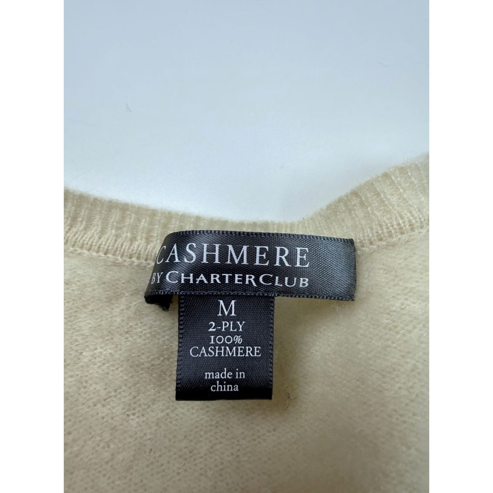 Charter Club Charter Club Sweater Womens Medium White 100% Cashmere V Neck Knit Pullover Size M / US 6-8 / IT 42-44 - 5 Thumbnail