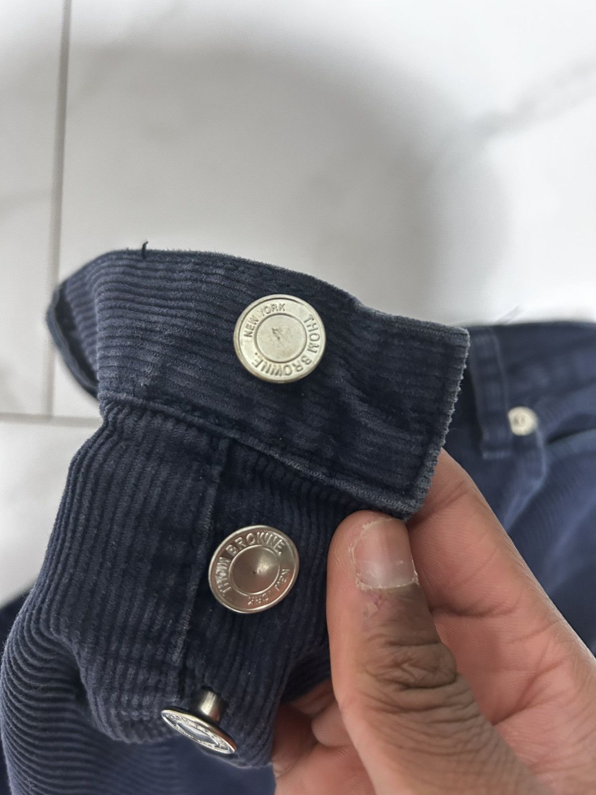 Thom Browne Thom Browne Navy Corduroy Pants (Size 1 / fits 30–31W) Size US 30 / EU 46 - 7 Thumbnail