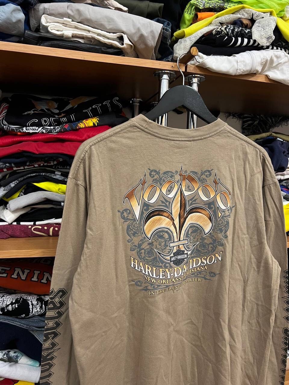 Harley Davidson CRAZY Y2K LIGHTNING CROSS GRUNGE SKATER OPIUM LONGSLEEVE TEE Size US L / EU 52-54 / 3 - 3 Thumbnail