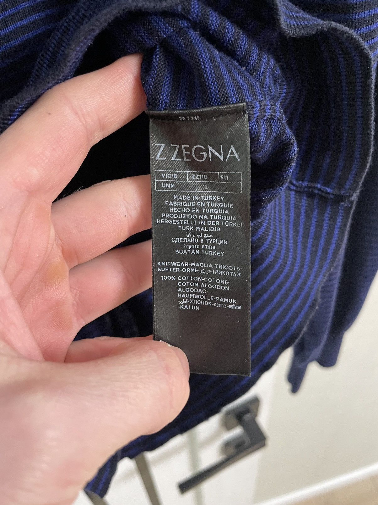 Ermenegildo Zegna Z Zegna Ermenegildo Striped Cotton Sweater Pullover Size US L / EU 52-54 / 3 - 13 Thumbnail