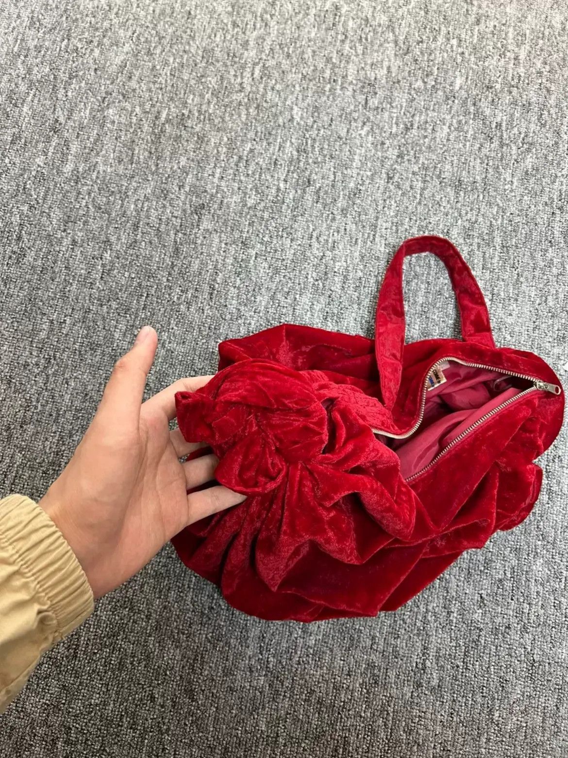 Comme des Garcons Comme des Garcons red velvet handbag Size ONE SIZE - 3 Thumbnail