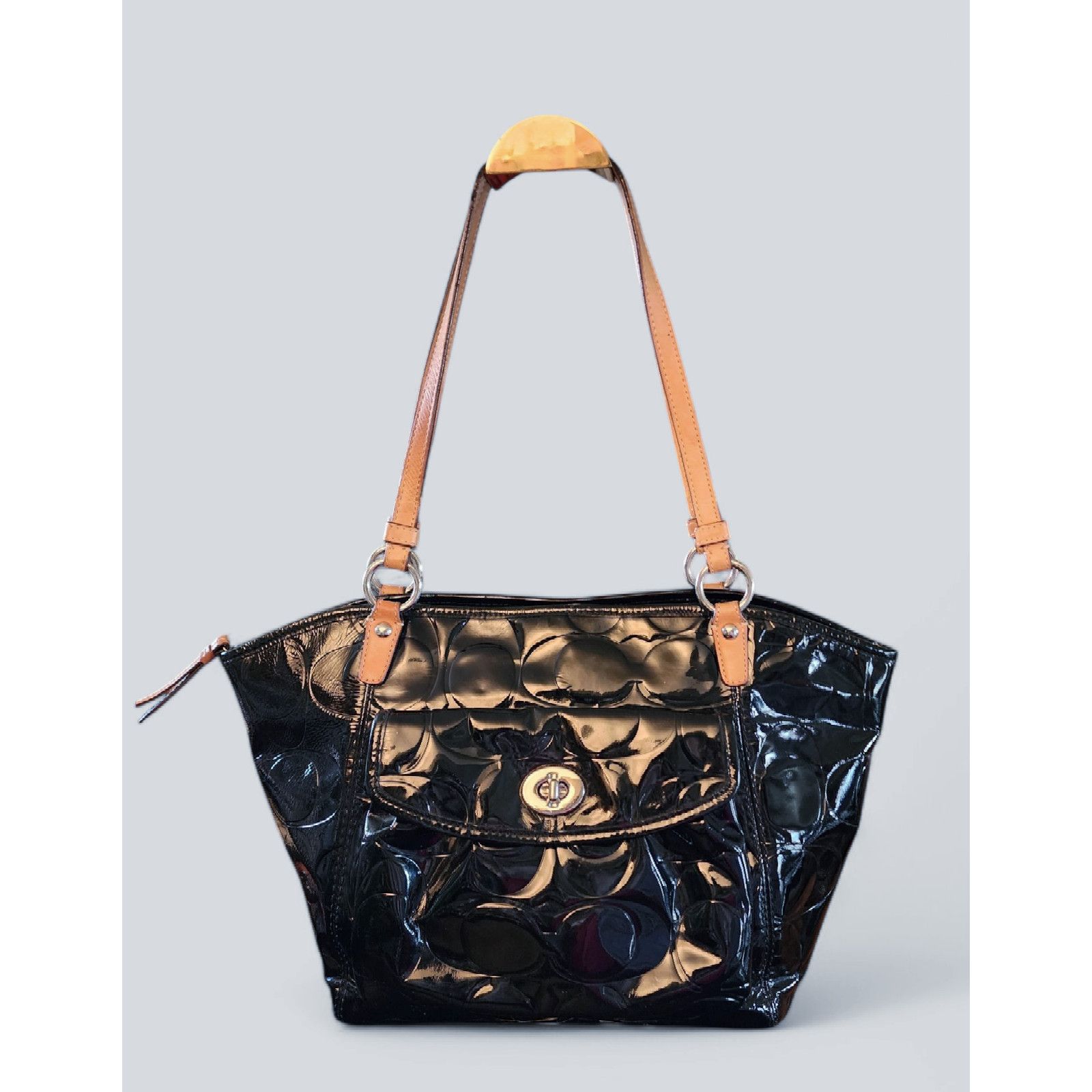 Coach Coach Peyton black patent leather bag with matching wallet. Size ONE SIZE - 3 Thumbnail