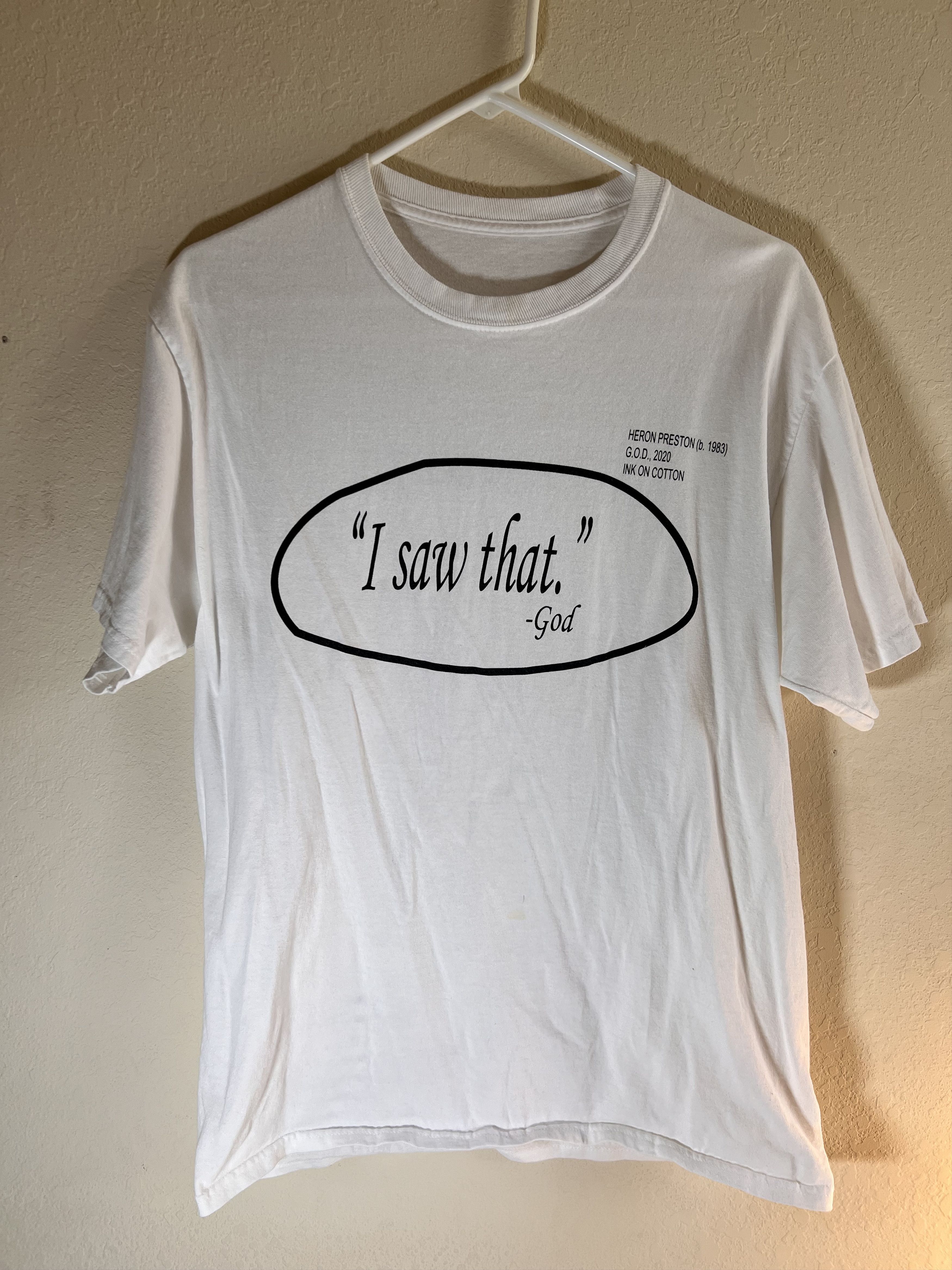 Heron Preston Heron Preston White Tee I saw that Size US M / EU 48-50 / 2 - 2 Thumbnail