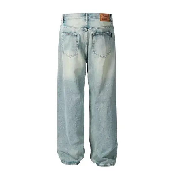 Japanese Brand Riho American retro washed distressed loose casual jeans Size US 34 / EU 50 - 3 Thumbnail