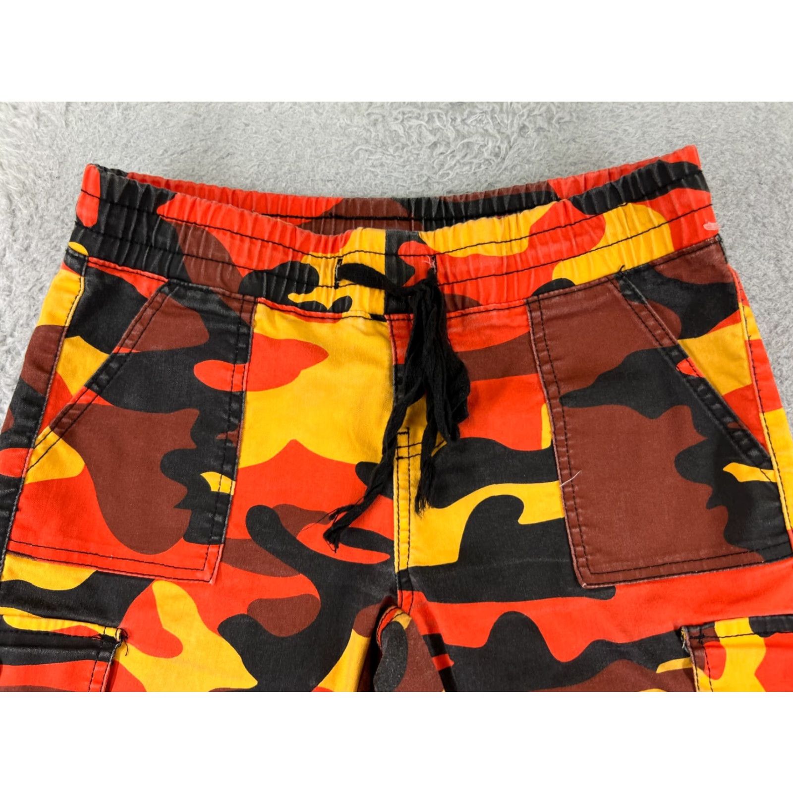 Vintage VIP Jeans Womens Jeans 5 Orange Black Yellow Lava Camo Jogger Elastic Waist Hem Size 27" / US 4 / IT 40 - 4 Thumbnail