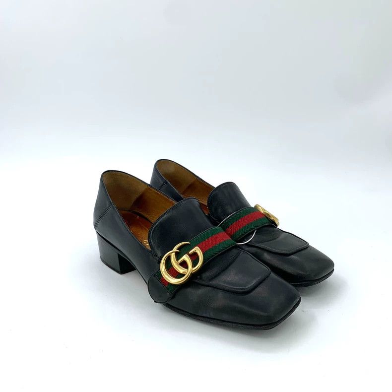 Gucci Gucci Size 36 Size 36 black double G red and green webbing Size US 5 / EU 37 - 2 Thumbnail