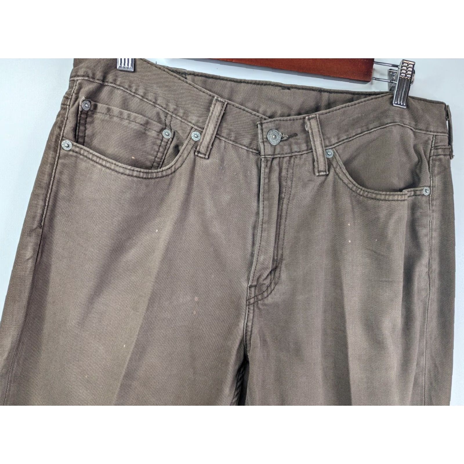 Levi's Levi's 514 Jeans Men 34x29 Brown 5-Pocket Denim Cotton Straight Regular Rise Mid Distressed Pocket Type: 5-Pocket Design Size US 34 / EU 50 - 2 Thumbnail