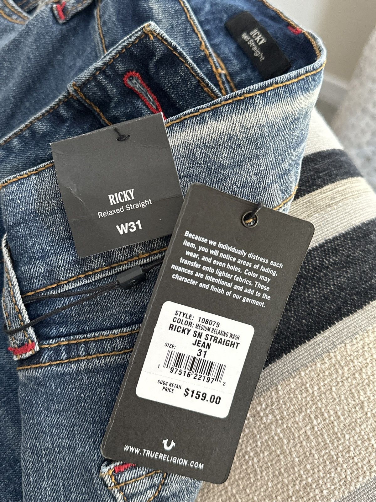 True Religion VINTAGE True Religion Red Stitch Jeans ‼️ Size US 31 - 8 Thumbnail