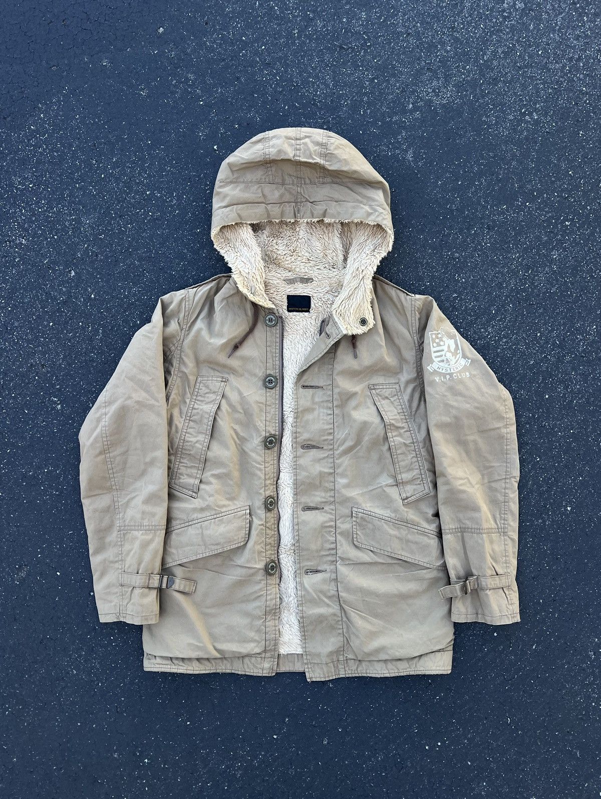 image of Hysteric Glamour “Vip Club” Mod Coat in Beige, Men's (Size Small)