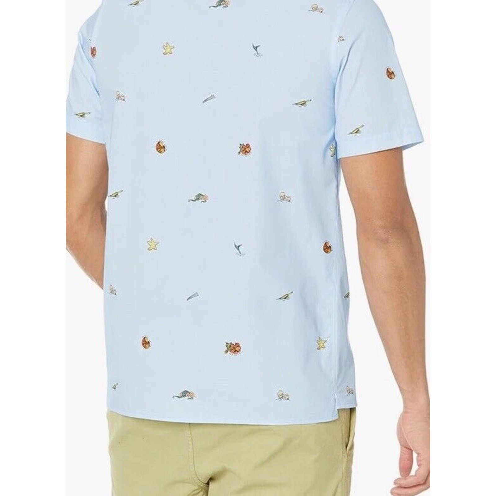 Paul Smith NWT $175 PAUL SMITH Blue Short Sleeve Beach Motif Shirt. Size US M / EU 48-50 / 2 - 2 Thumbnail