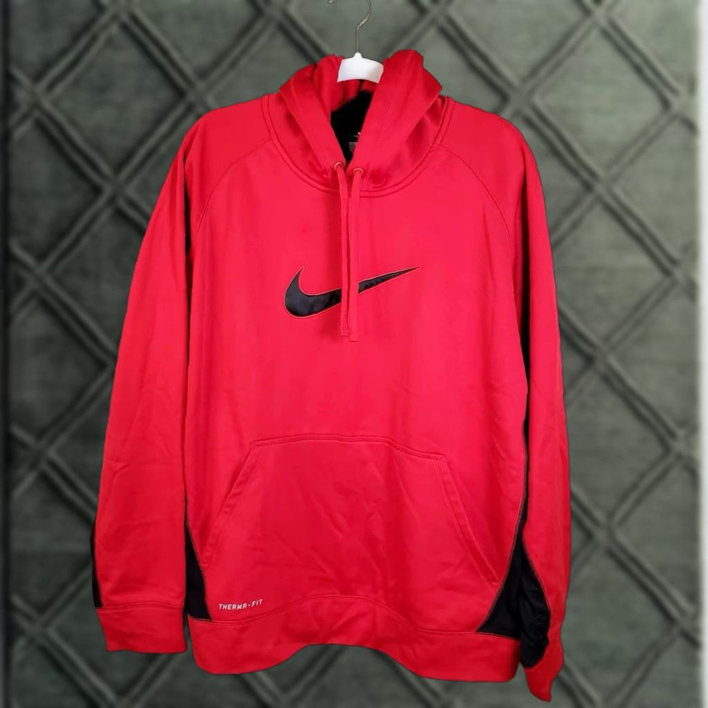Nike Nike Hoodie Mens Therma Fit Pullover Hoodie Logo Sweatshirt XL Red Big & Tall Mens Size US XL / EU 56 / 4 - 1 Thumbnail