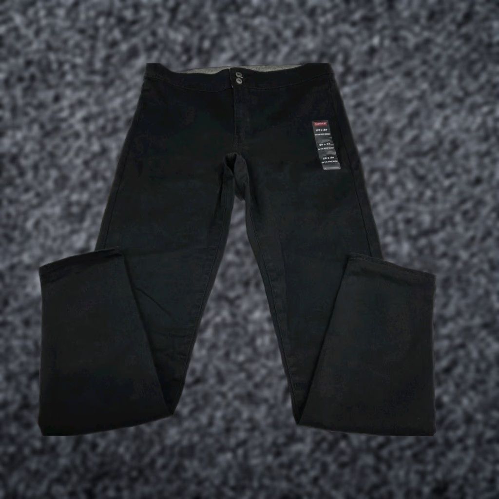 Levi's Levi's New On The Move Womens Skinny Jeans Black 29/28" Denim Zip 511 Slim Pockets Logo Size 29" - 1 Thumbnail