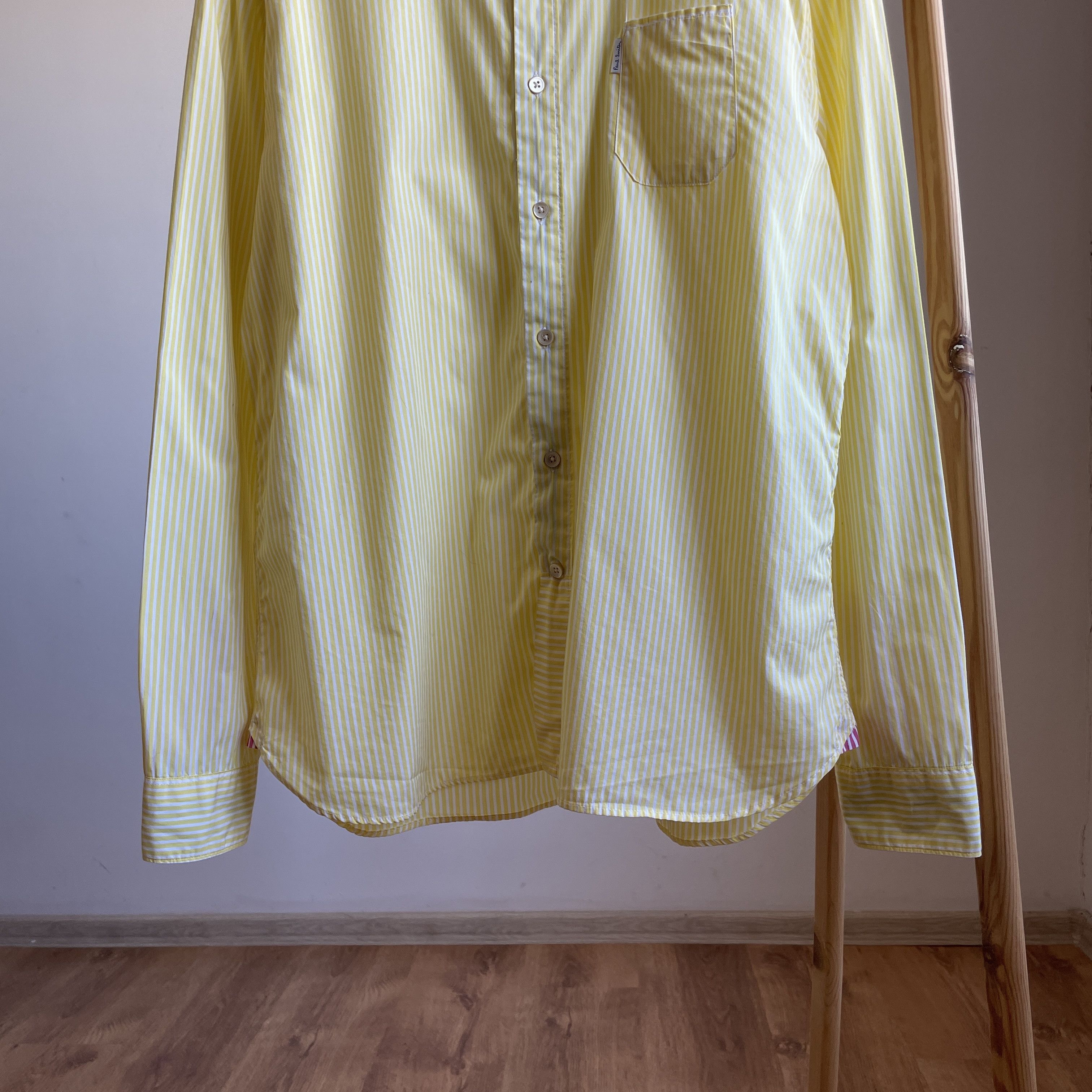 Paul Smith Paul Smith Jeans Vintage Striped Yellow Shirt Size XL Size US XL / EU 56 / 4 - 5 Thumbnail