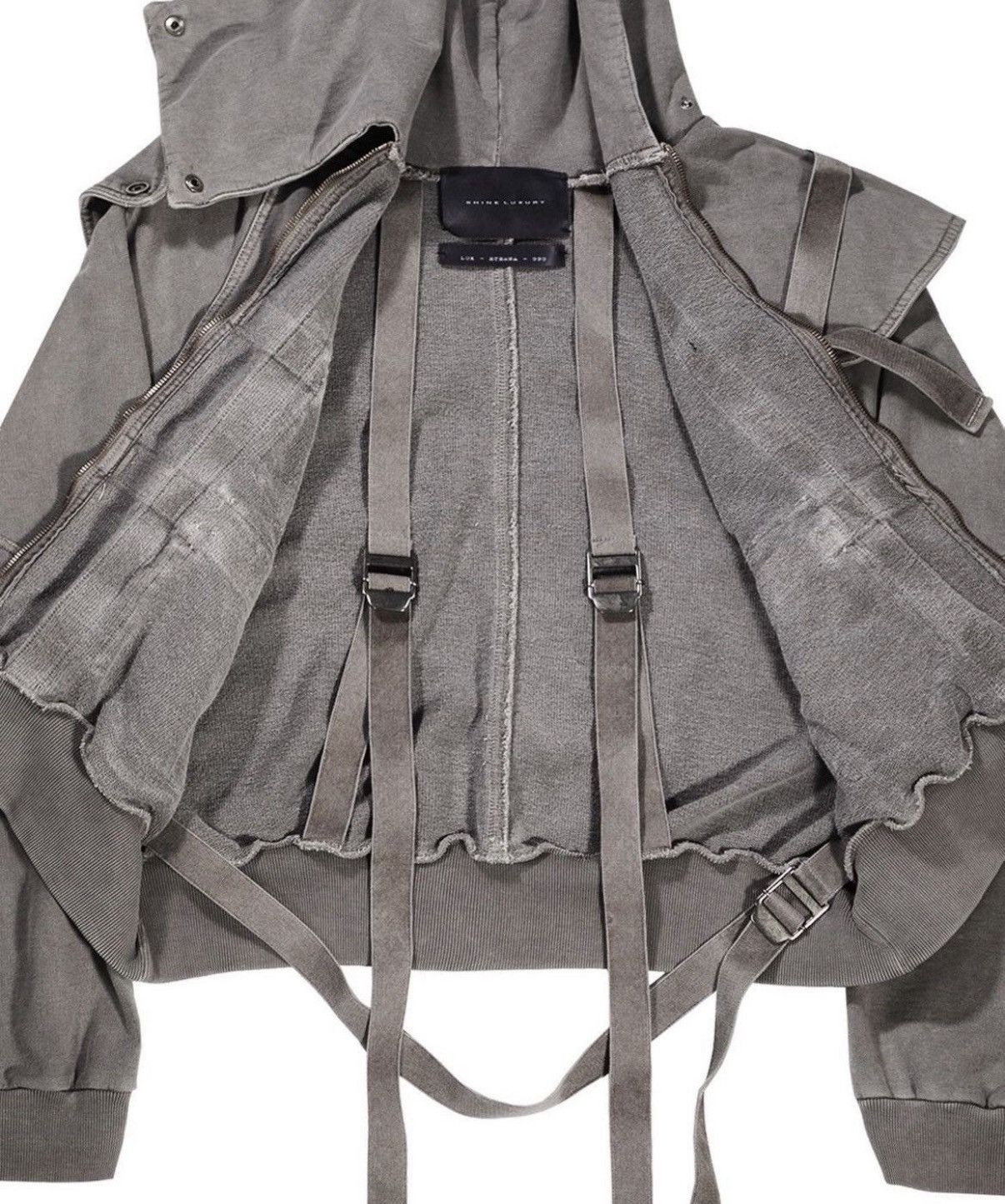 SHINE LUXURY Shine Luxury “Sanguine” Layered Navigator Zipper Hoodie (M) Size US M / EU 48-50 / 2 - 3 Thumbnail