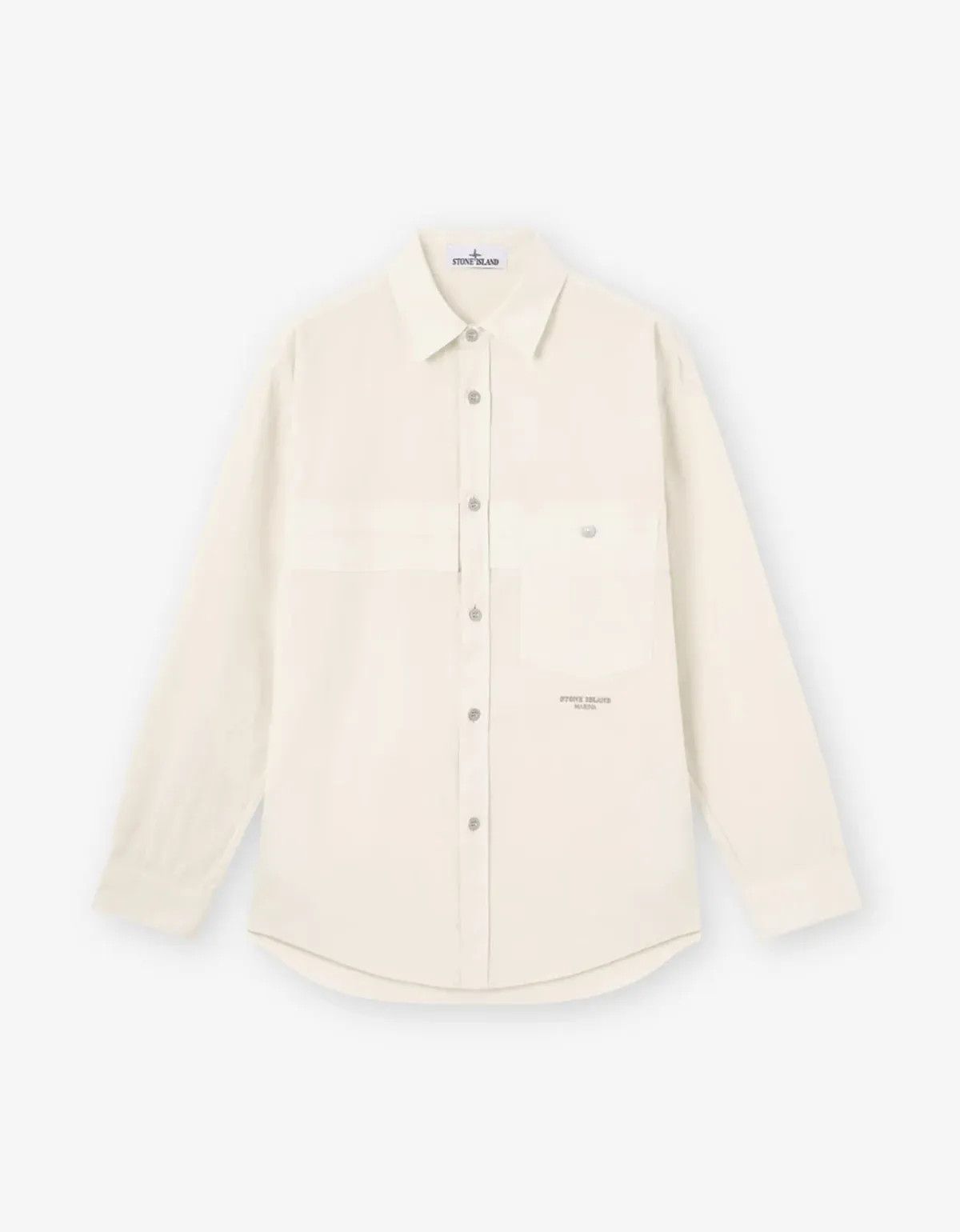 Stone Island Stone Island Marina White Logo Embroidery Overshirt Size US XL / EU 56 / 4 - 1 Thumbnail