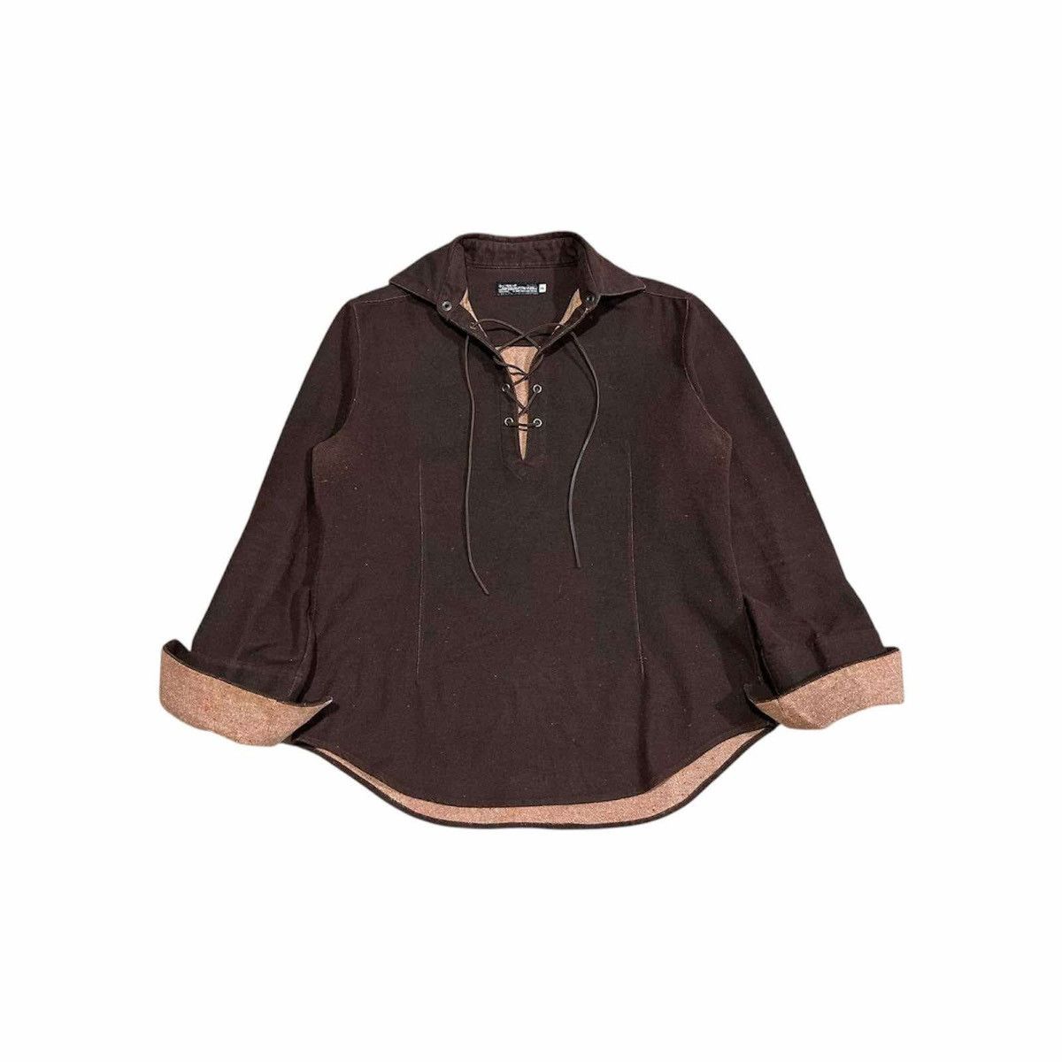 5351 POUR LES HOMMES × Japanese Brand × L7 Real Hip 🔥Y2K Archived L7 Real Hip Laces Up Leather Long Sleeve Shirt Size US L / EU 52-54 / 3 - 1 Thumbnail