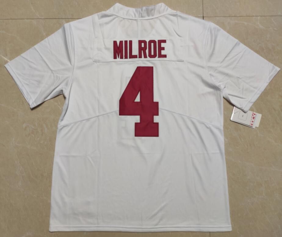 Other Men's Alabama Crimson Tide #4 Jalen Milroe White Jerseys Size US M / EU 48-50 / 2 - 1 Thumbnail
