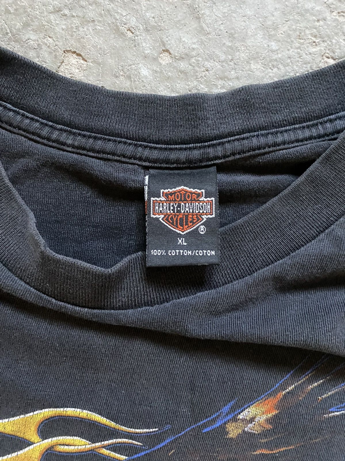 Harley Davidson × Vintage Vintage Harley Davidson Tee Flames 90’s Size US XL / EU 56 / 4 - 4 Thumbnail