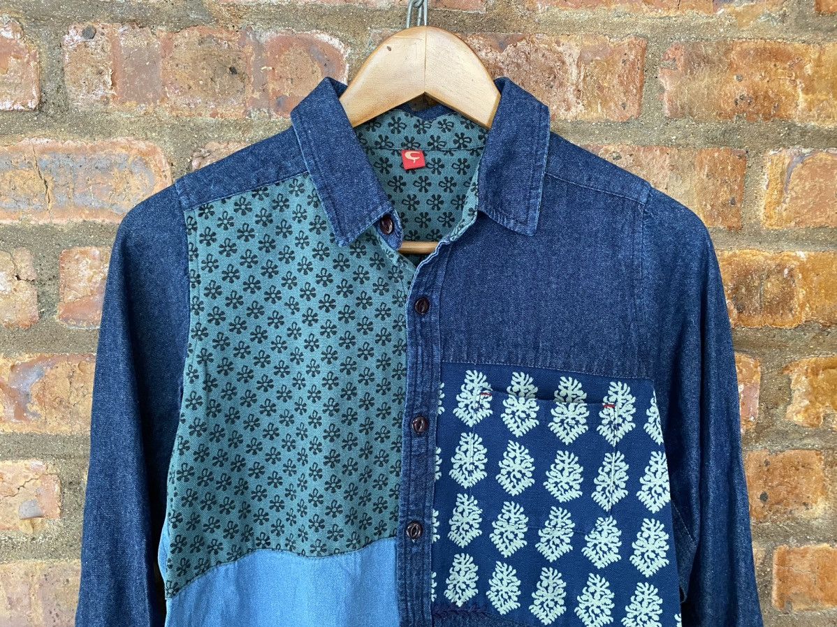 Japanese Brand CAmina Japan Patchwork shirt indigo Size US S / EU 44-46 / 1 - 3 Thumbnail