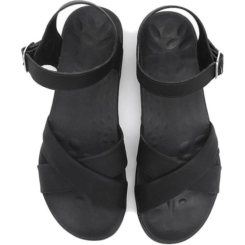 Other Utenag Women's 9.5 Black Open Toe Comfort Flat Sandals Size US 9.5 / IT 39.5 - 2 Thumbnail