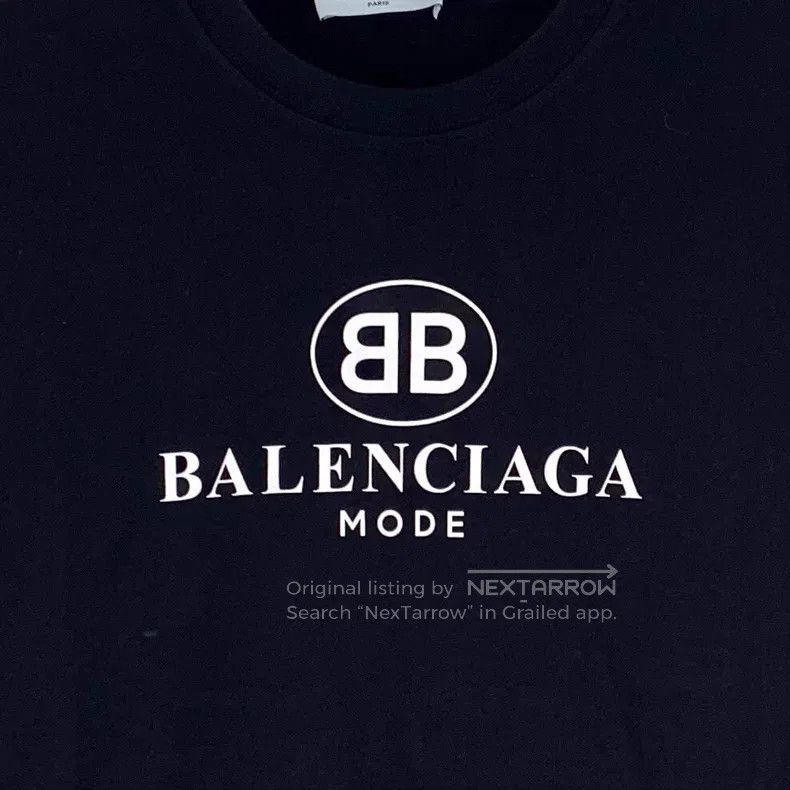 Balenciaga Balenciaga Black logo letter print cotton crew neck short- Size US S / EU 44-46 / 1 - 4 Thumbnail