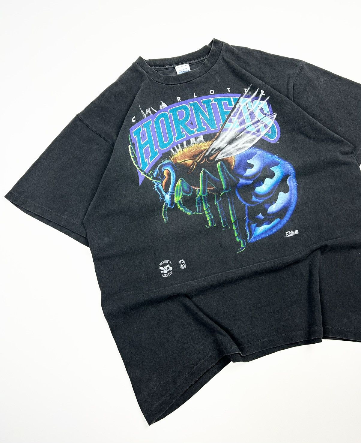 NBA × Salem Sportswear × Vintage rare Vintage Charlotte Hornets Salem Sportswear NBA tee 90s Size US L / EU 52-54 / 3 - 2 Thumbnail