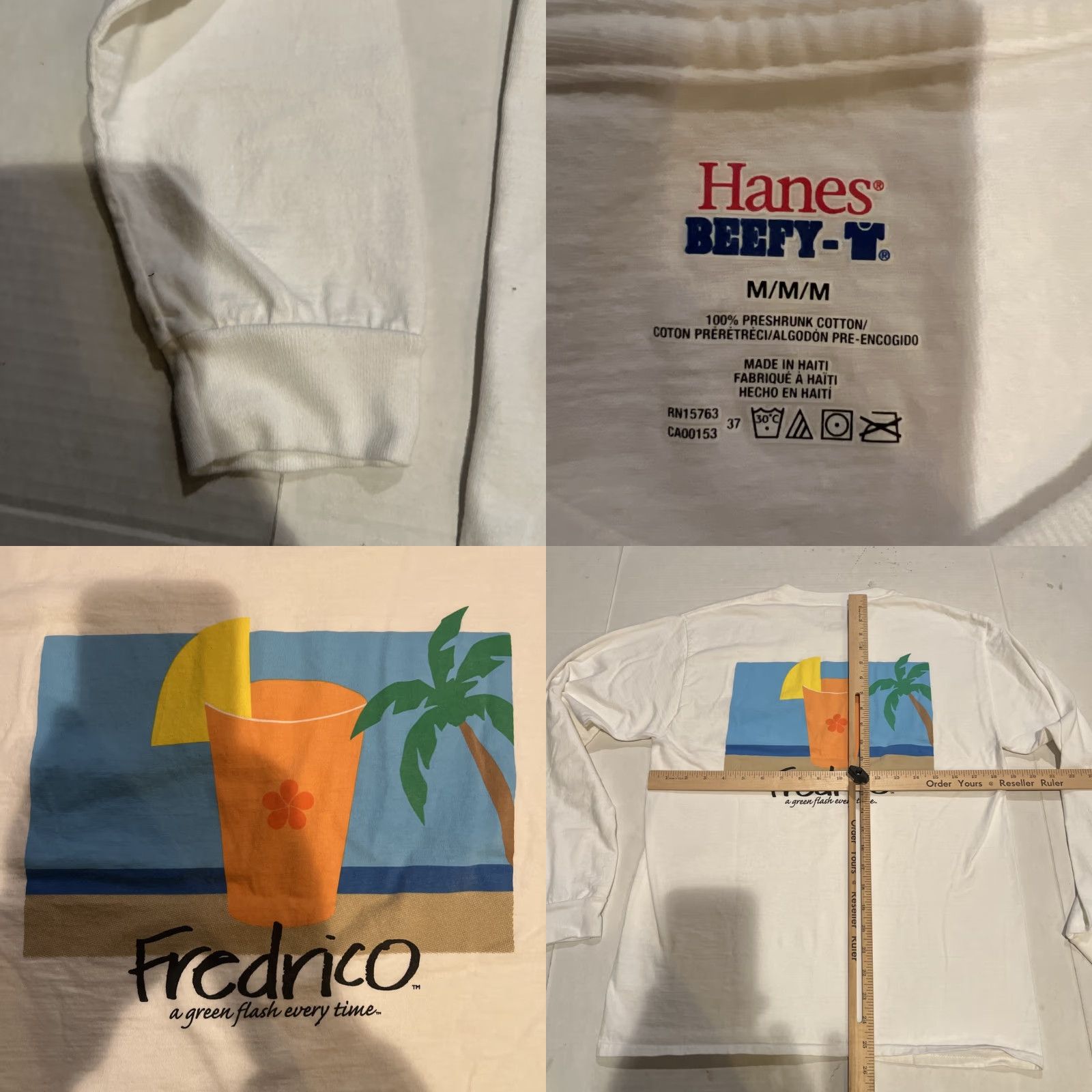 Hanes Mauna Kea Hotel Orange Flower Logo L/S Shirt Adult Medium White Hanes Shirt Logo Graphic Print Surfer Retro Men Women Size US M / EU 48-50 / 2 - 8 Thumbnail