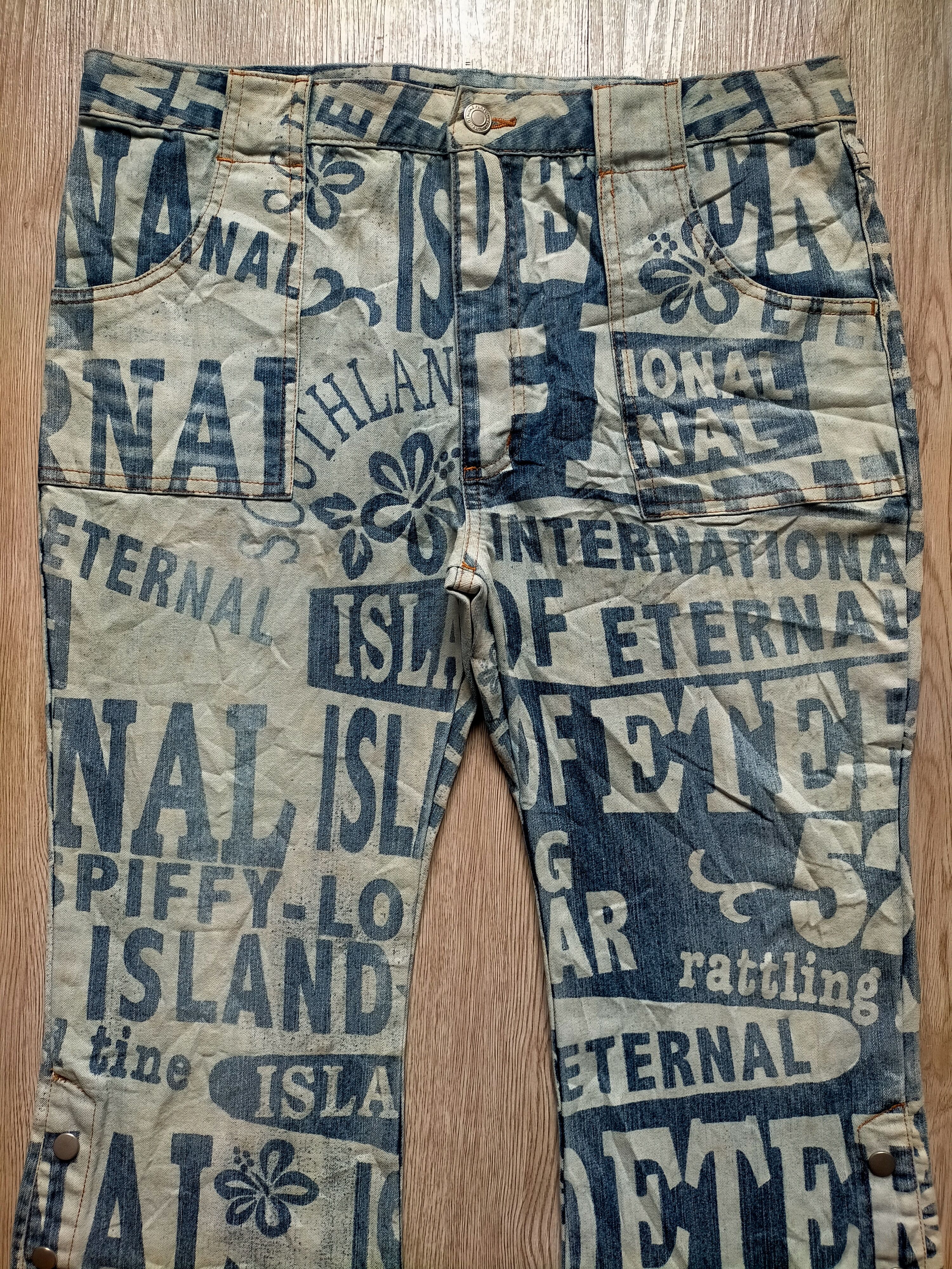 Hysteric Glamour Flare Jeans Jouer Aux Echecs OverPrint Button Boot cut Size US 34 / EU 50 - 4 Thumbnail