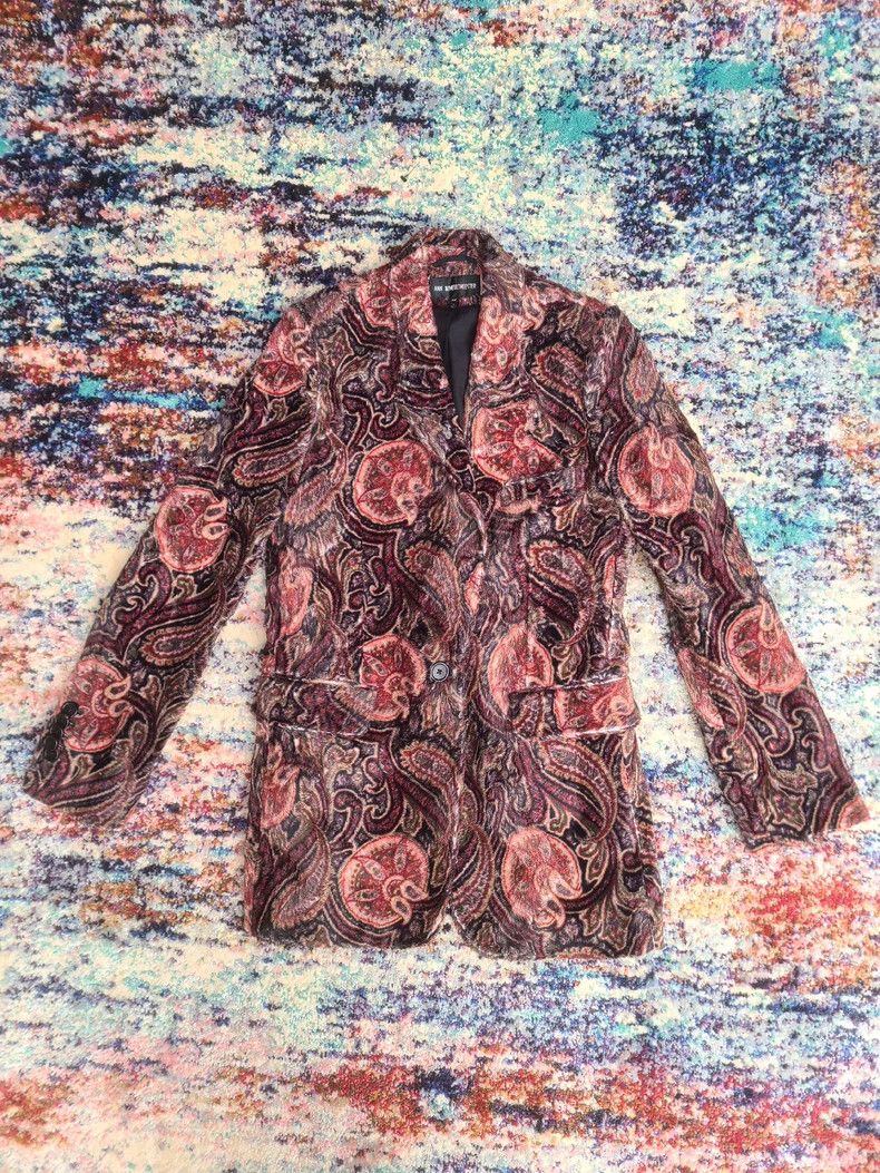Ann Demeulemeester elegant velvet paisley patterned blazer Size US M / EU 48-50 / 2 - 1 Thumbnail
