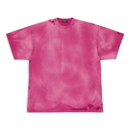 o1s1wg110824 3B Sports Icon Repaired T- Shirt Oversized Pink