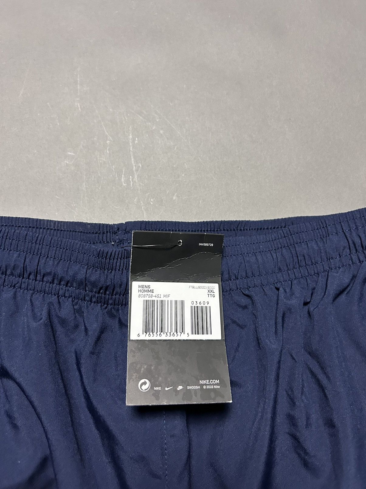 Nike × Vintage Nike navy nylon track pants small swoosh drill Y2K Size US 36 / EU 52 - 4 Thumbnail
