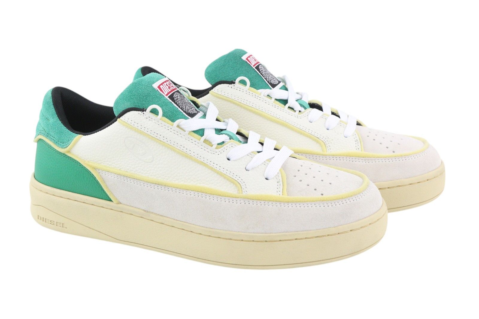 Diesel S-SINNA LOW EU45 White Leather Low Top Logo 41105 Size US 12 / EU 45 - 2 Thumbnail
