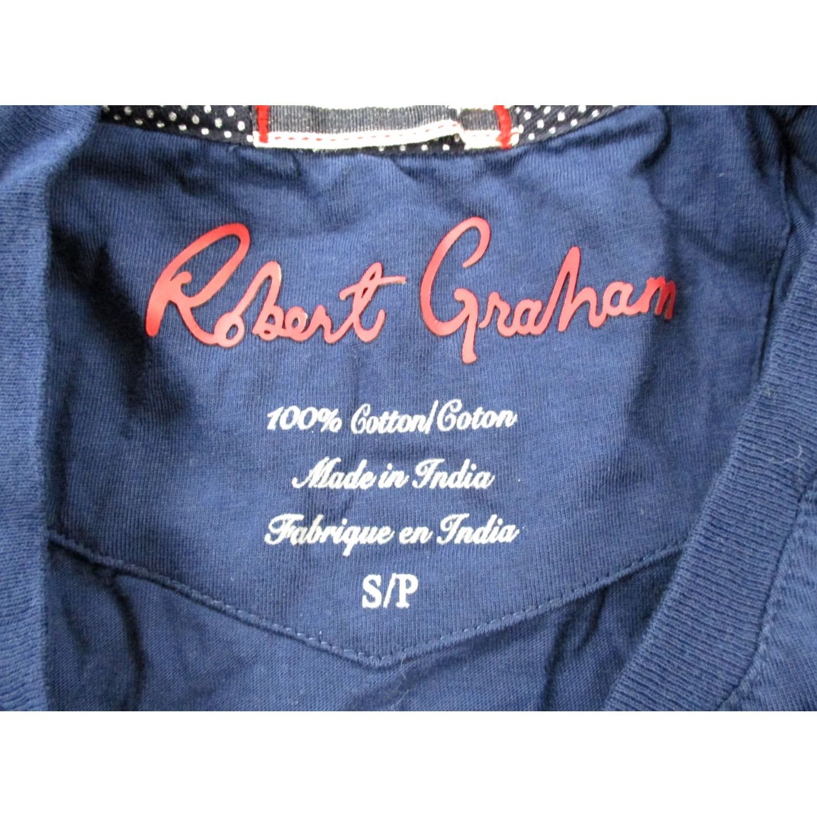 Robert Graham Robert Graham Shirt Mens S Blue Graphic Print Tee Casual Classic Fit Size US S / EU 44-46 / 1 - 6 Thumbnail